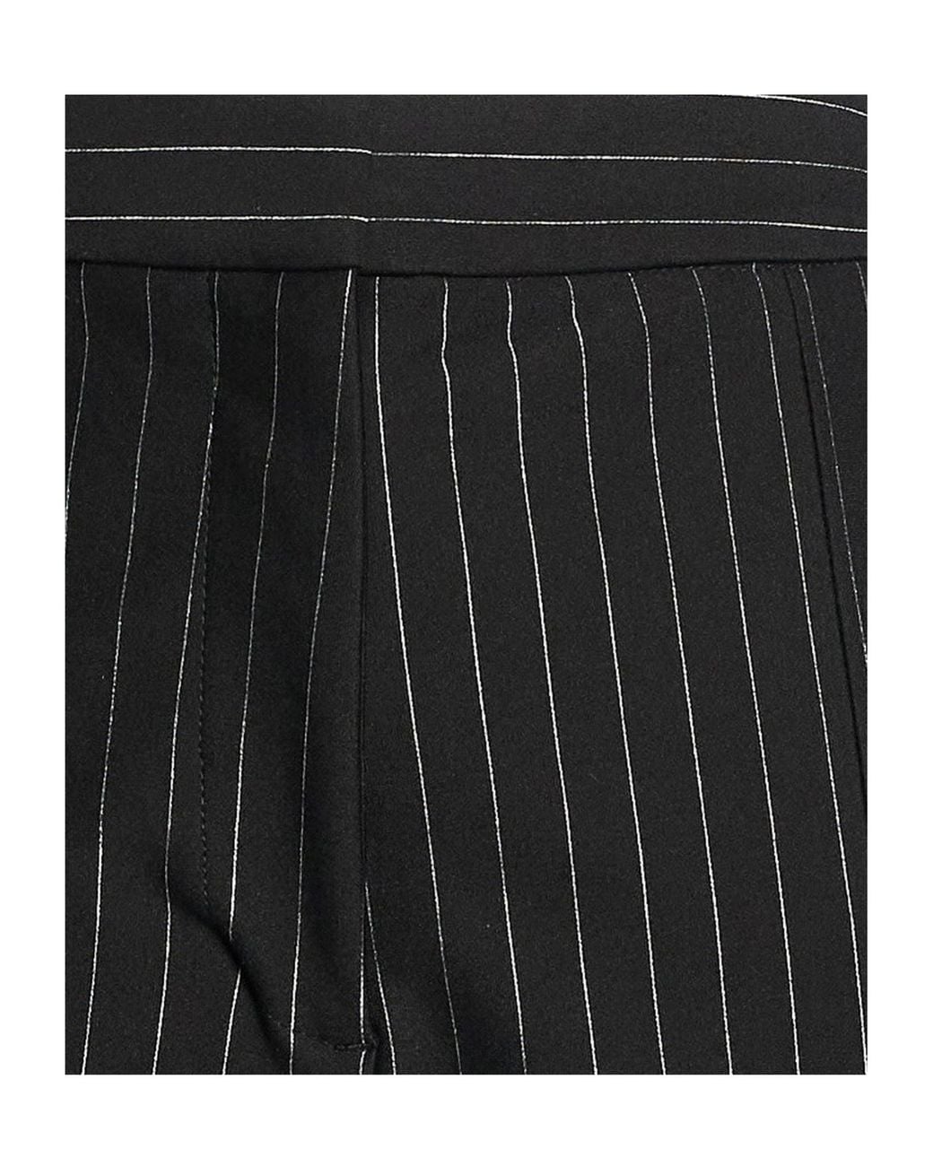 Ganni Black Vertical Striped Tapered Trousers