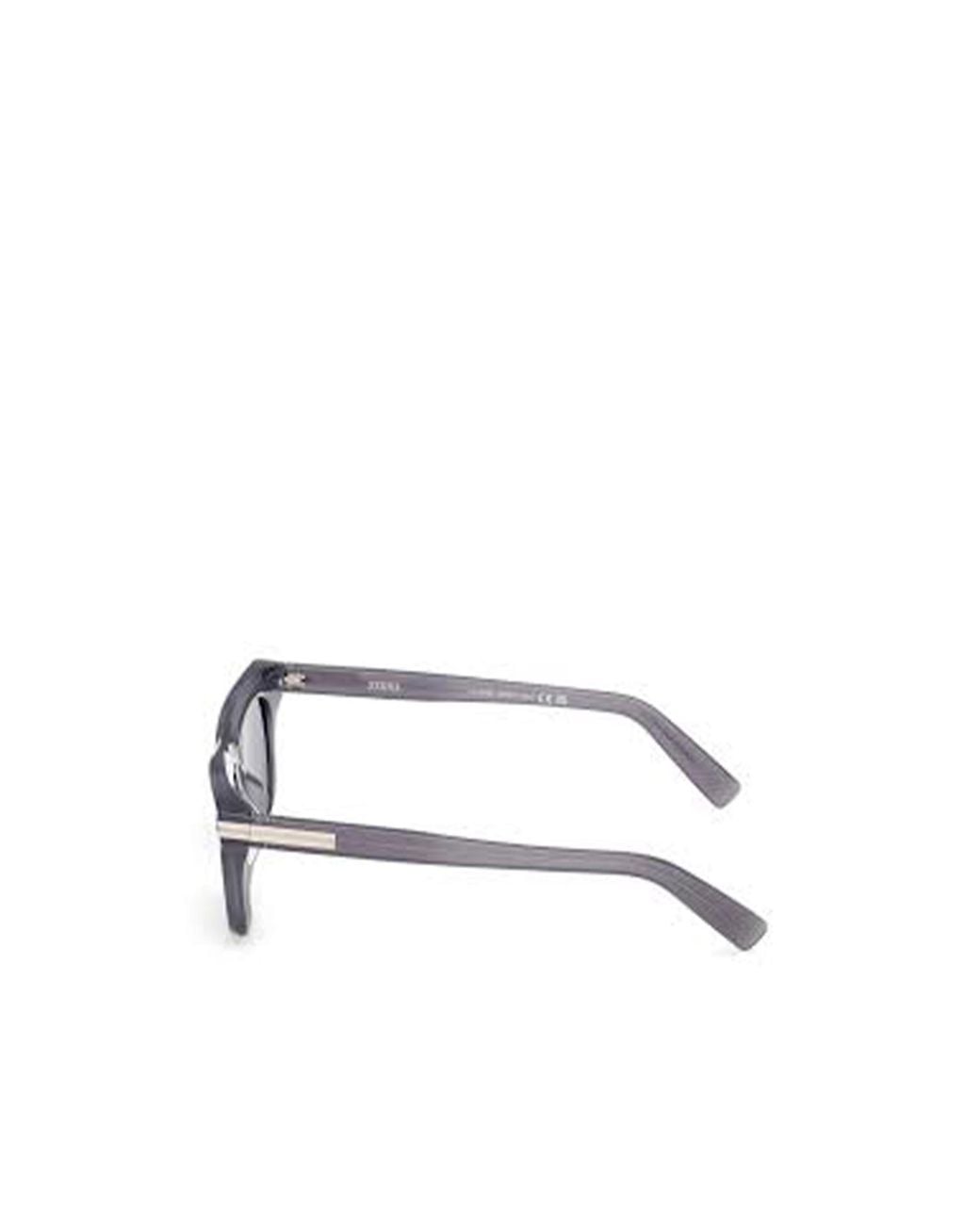 Zegna White Square Frame Sunglasses for men