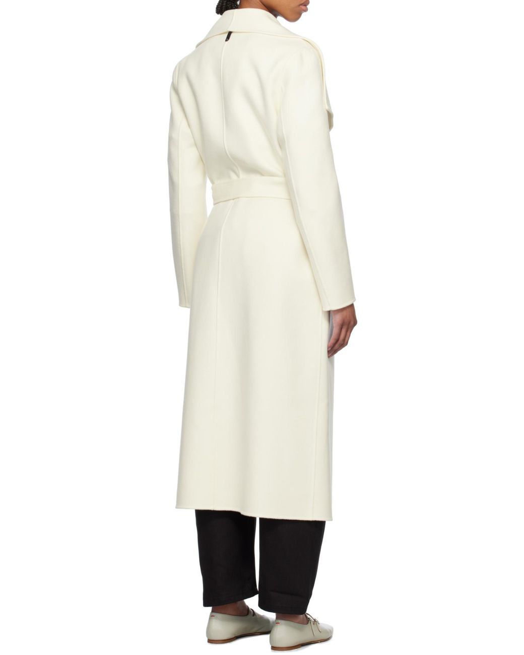 Mackage White Double-Sided Wool Wrap Coat