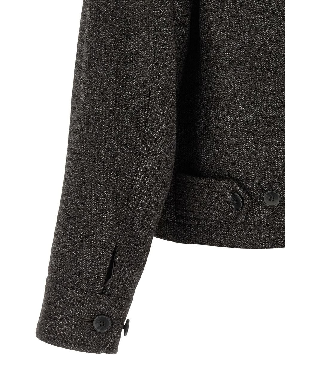 mfpen Black Mail Striped Zip Jacket for men