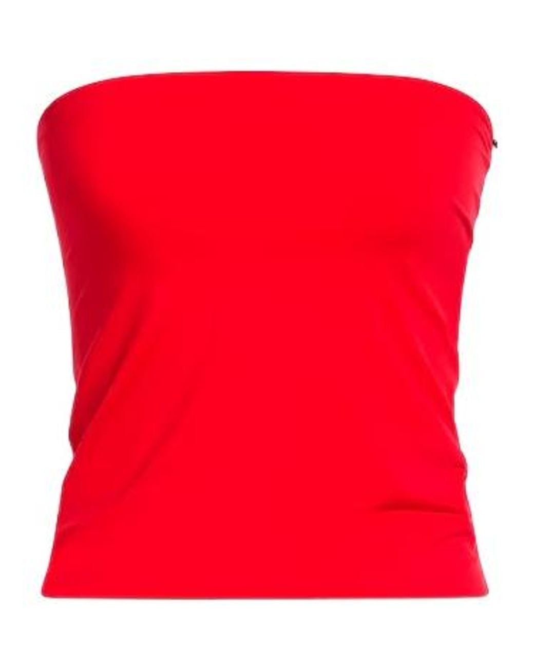 Sportmax Red Minimalist Stretch Cami Top