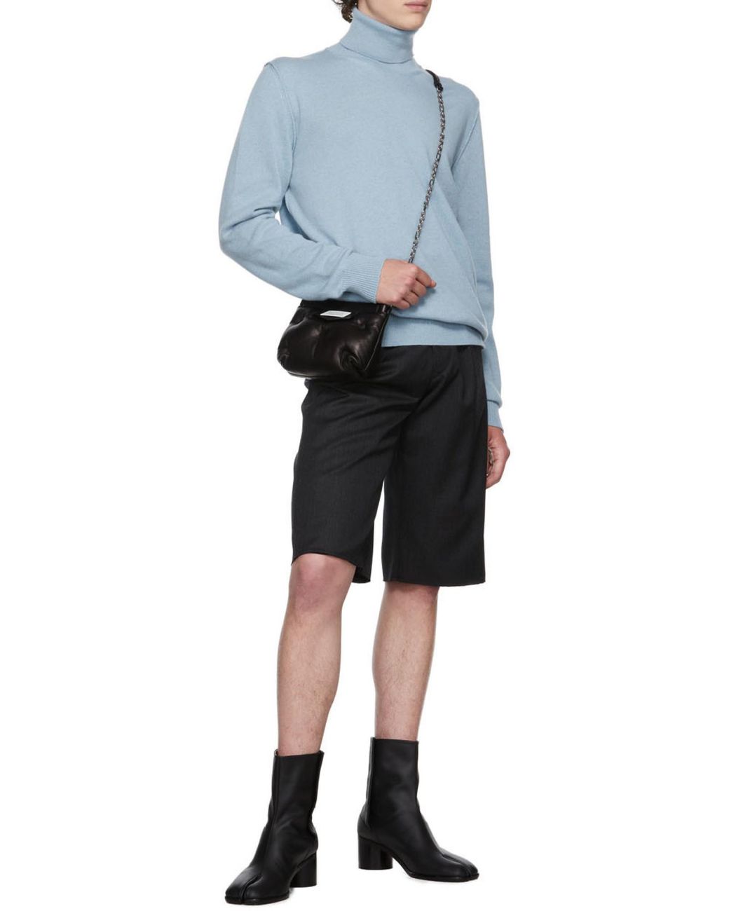Maison Margiela Blue Roll-Neck Knitted Jumper for men