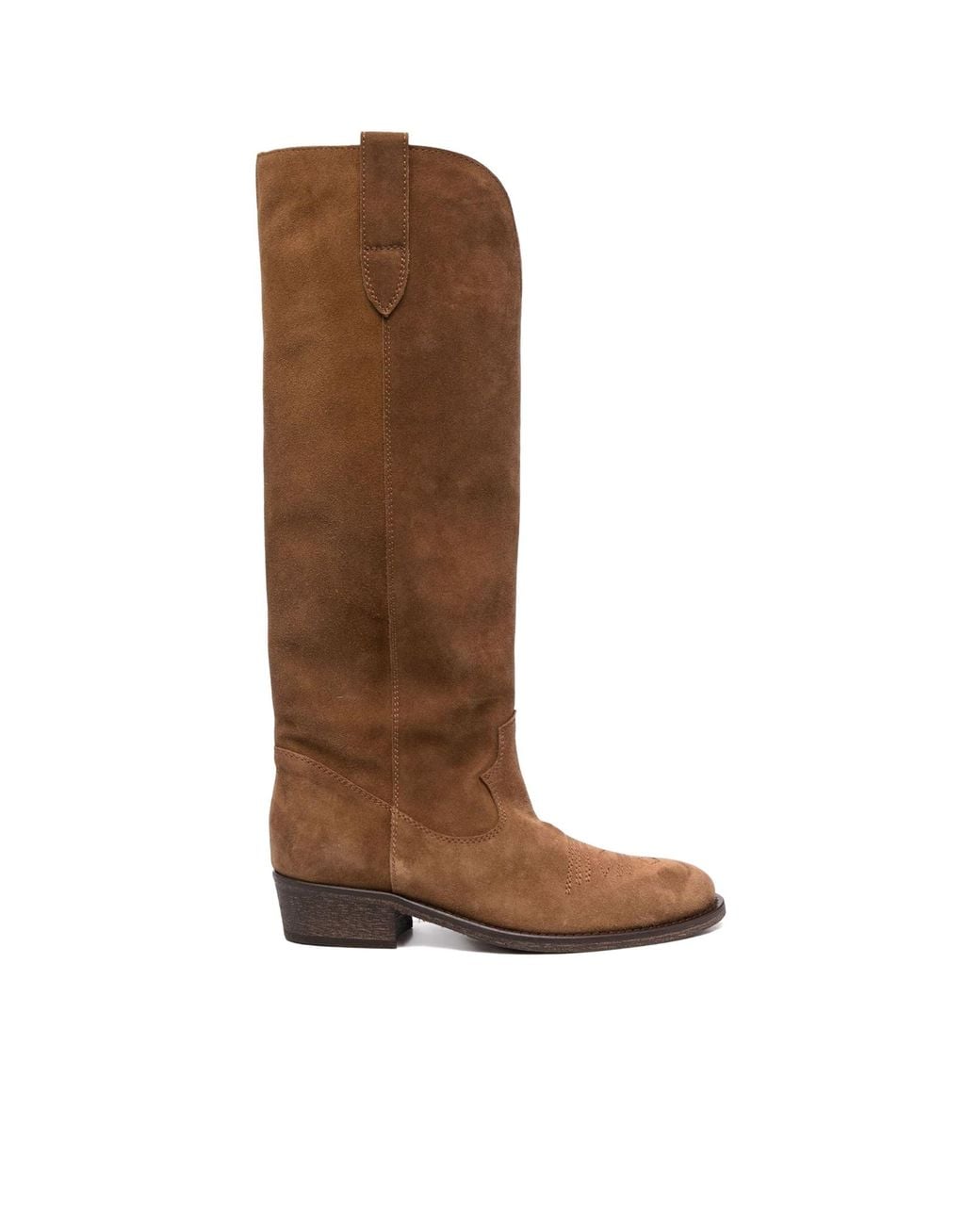 Via Roma 15 Brown Western Knee-High Boots