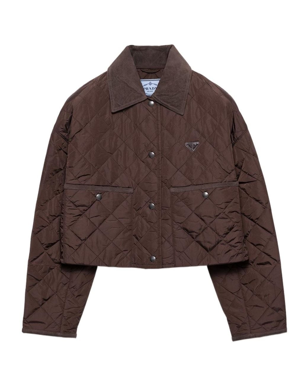 Prada Brown Lightweight Re-Nylon Cropped Blouson Jacket