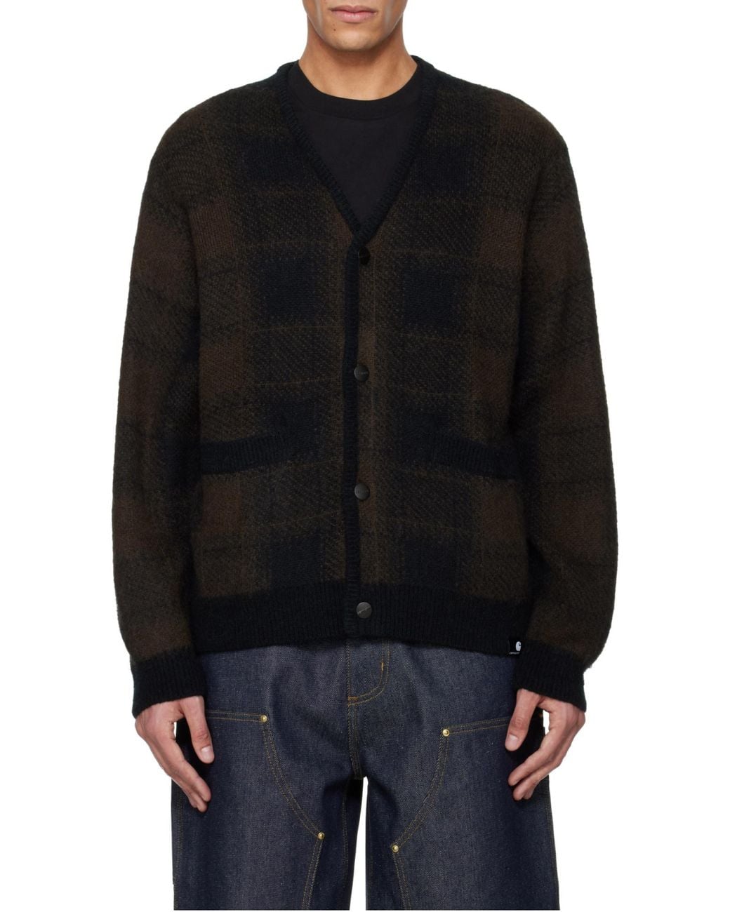 Carhartt Black Long-Sleeved Knitted Cardigan for men