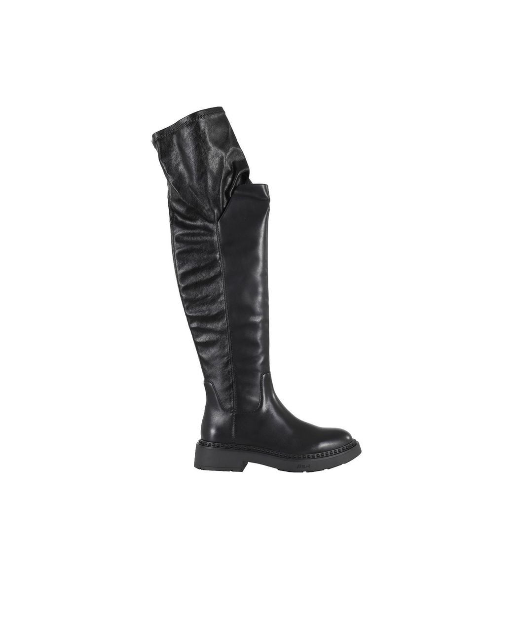Ash Black Round-Toed Boots