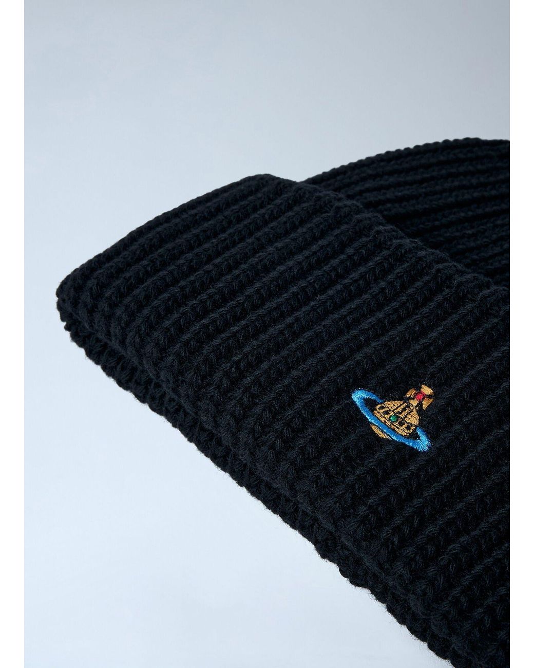 Vivienne Westwood Blue Logo Embroidered Beanie