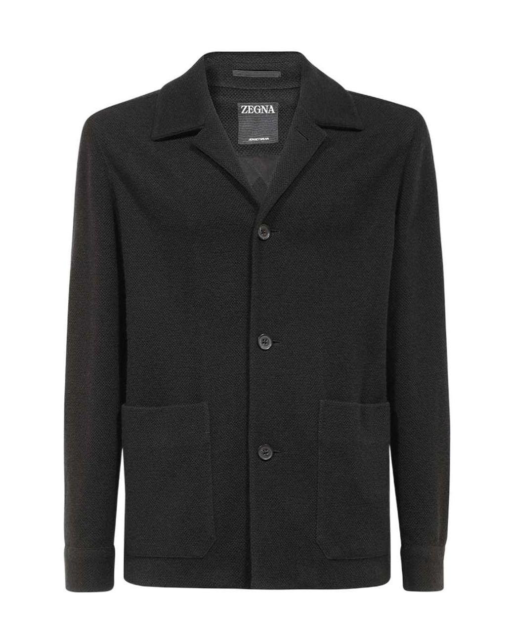 Zegna Black Long-Sleeved Casual Jacket for men