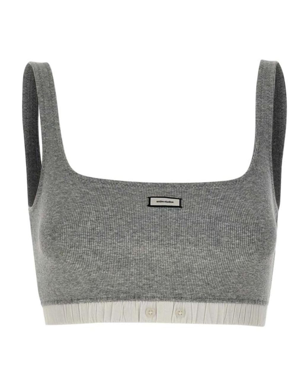 Entire studios Gray Lounge Ribbed Performance Bra