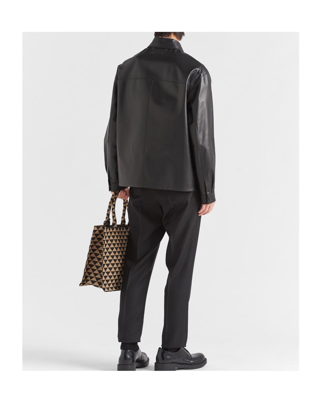 Prada Black Nappa Leather Shirt for men