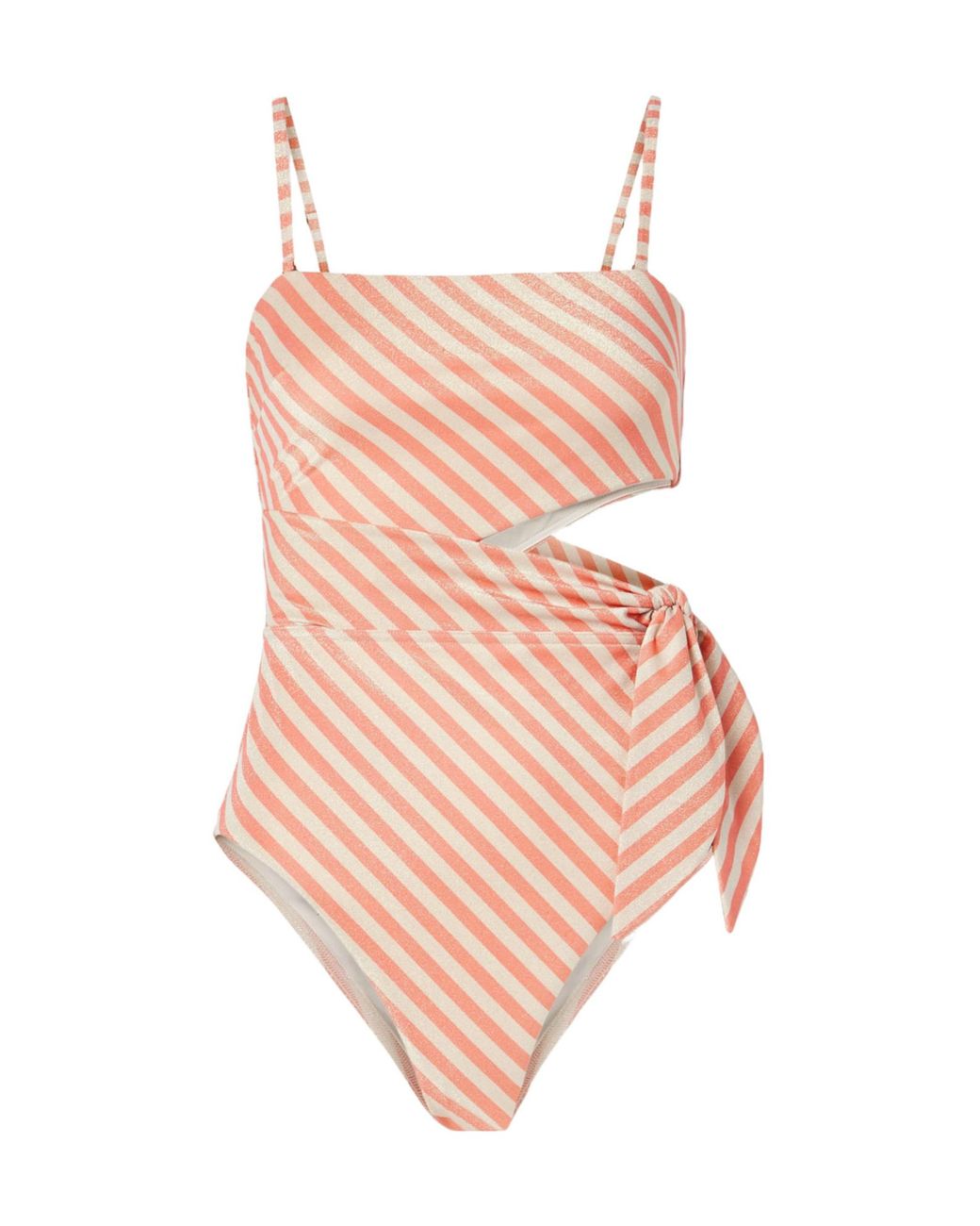 Zimmermann Pink Shiny Striped Swimsuit
