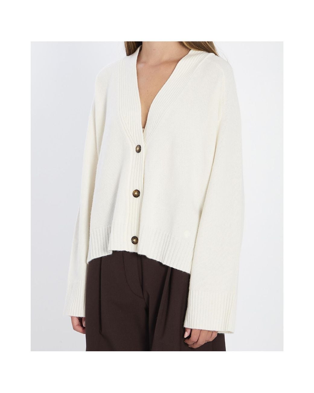 Loulou de Saison White Kaia Buttoned Cardigan