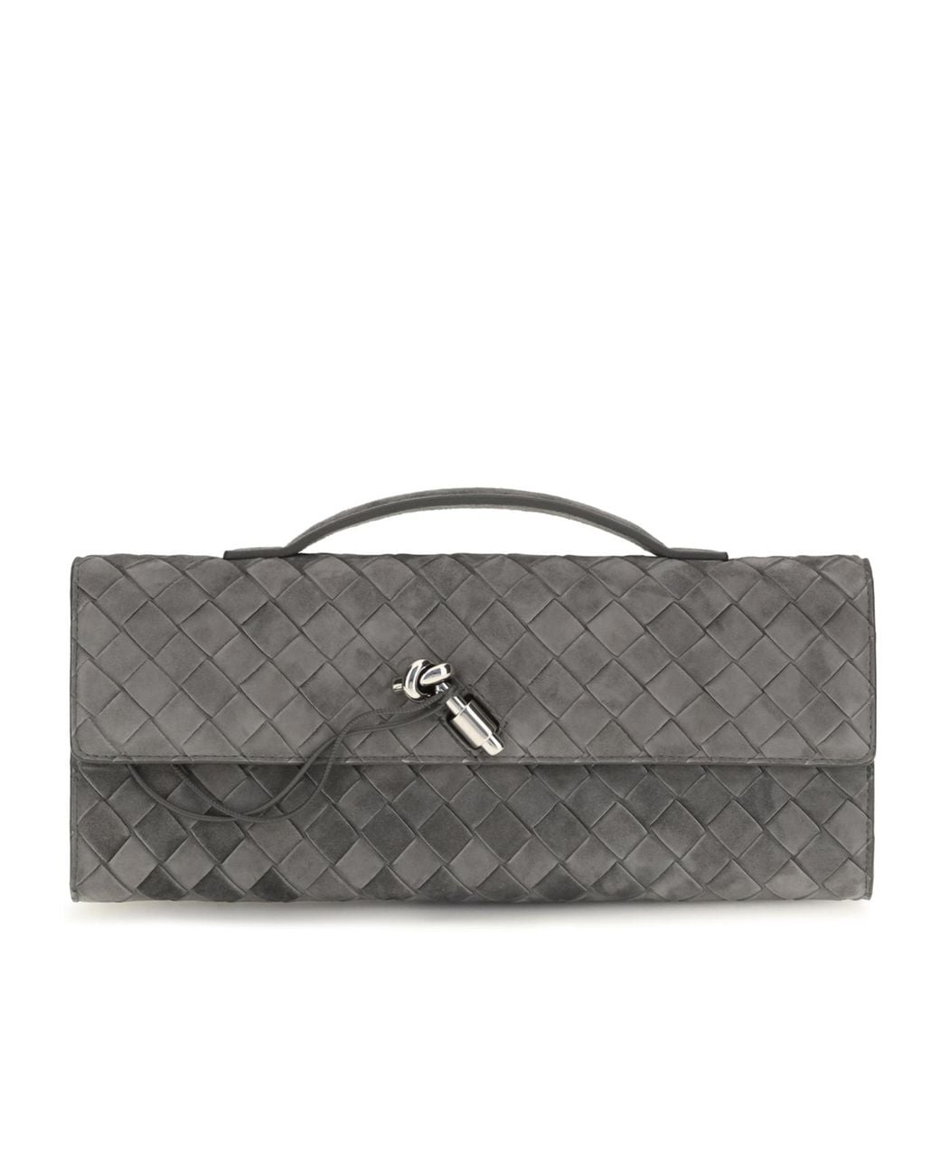 Bottega Veneta Gray Andiamo Clutch