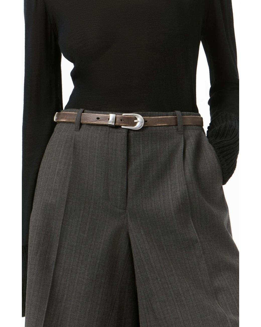 Our Legacy White Narrow Buckle Belt for men