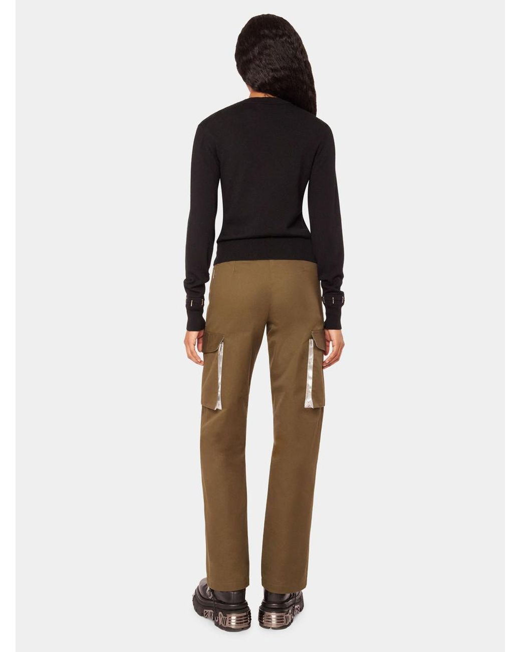 Rabanne Green Mid Rise Straight Leg Pants
