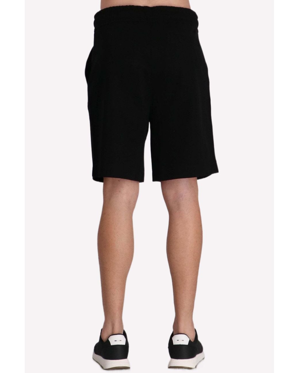 Boss Black Drawstring Cotton Shorts for men