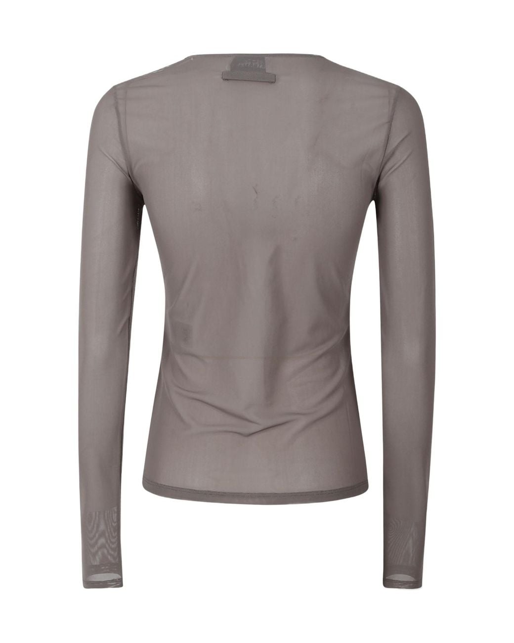 Jean Paul Gaultier Gray Mesh Crewneck Long Sleeves Top Embroidered