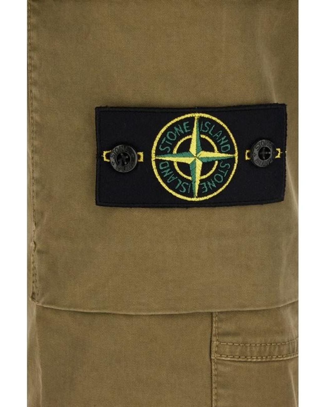 Stone Island Green Logo Patch Pants for men