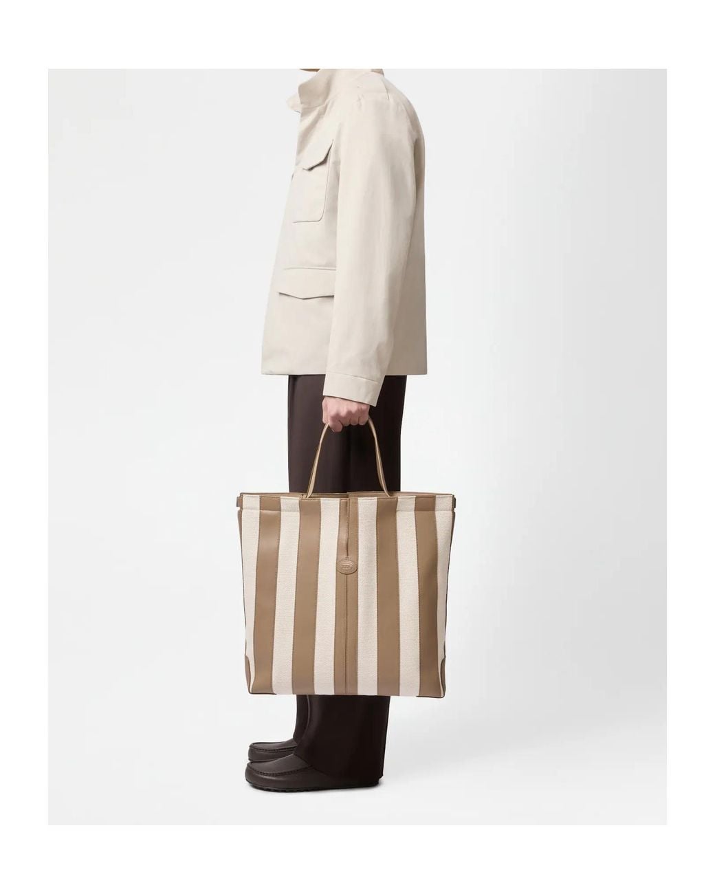 Tod's Natural Striped Handbag for men