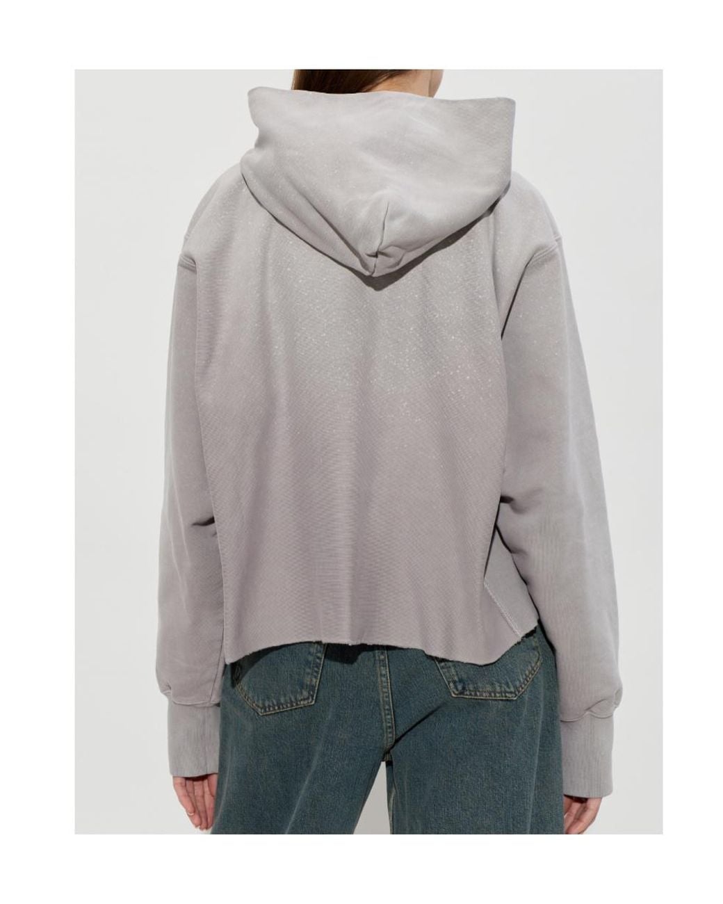 Maison Margiela Gray Printed-Detail Drawstring Hoodie