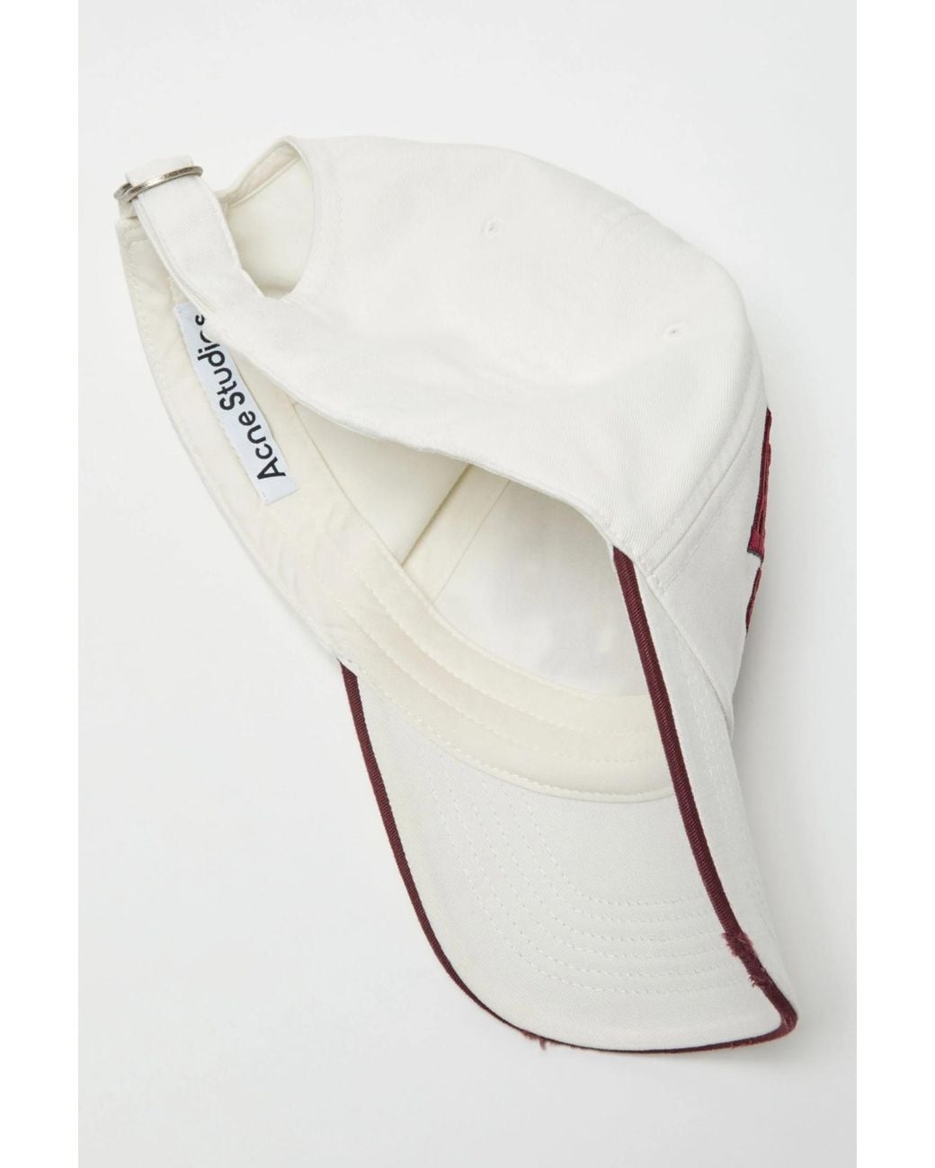 Acne White Embroidered Logo Beanie