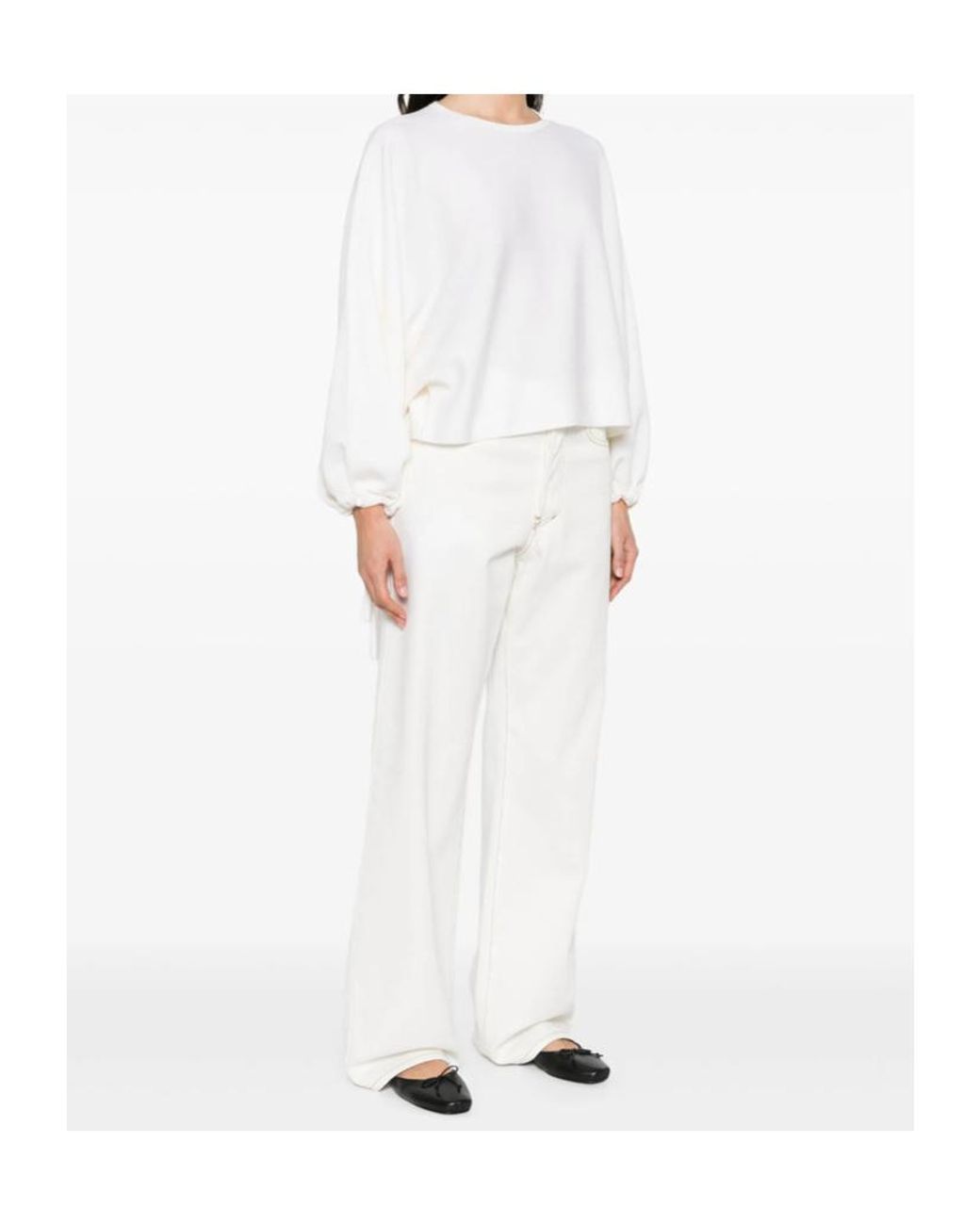 Max Mara White Wool Yarn Sweater