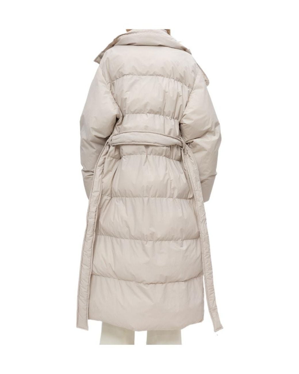Stella McCartney White Logo Long Padded Coat