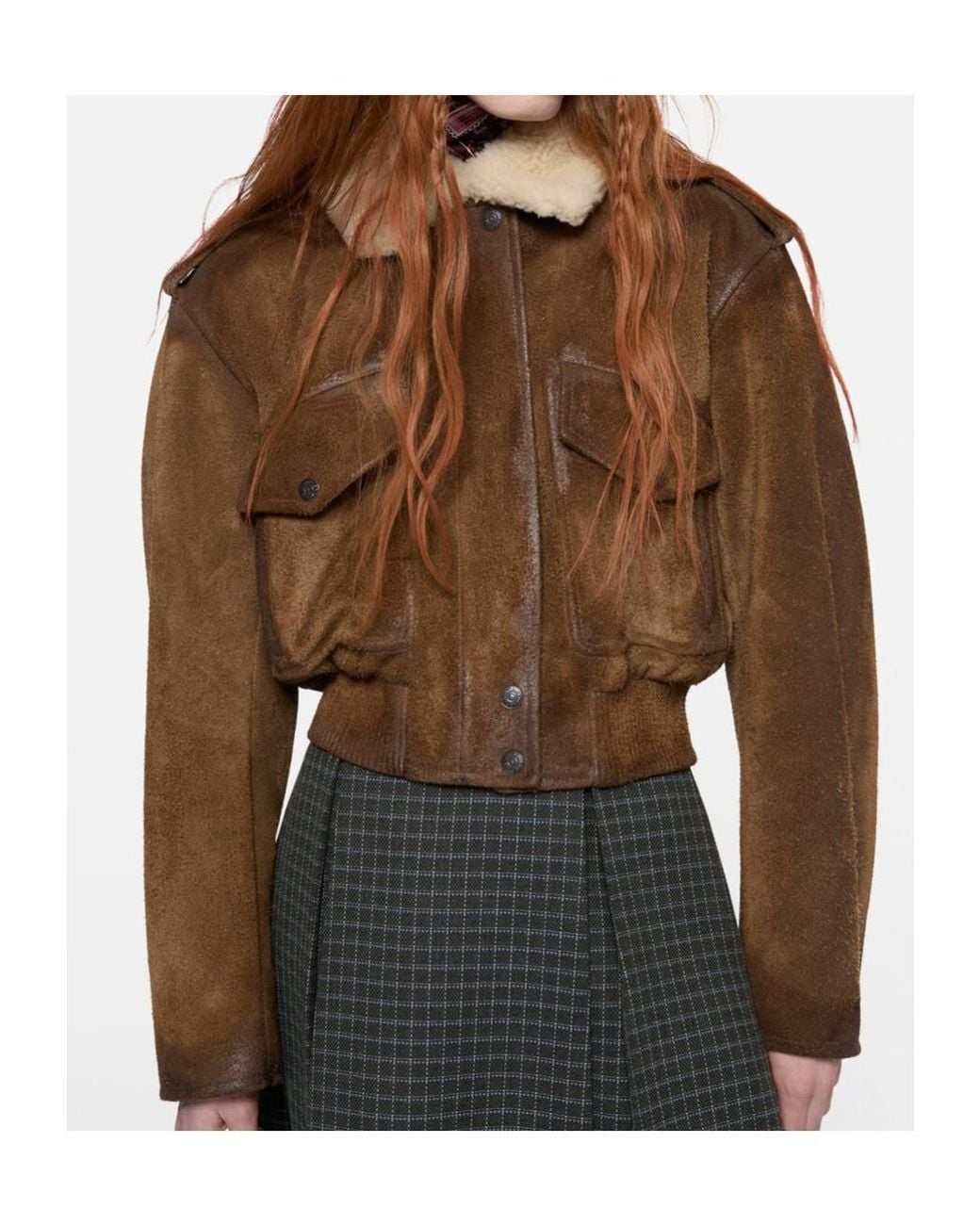 Acne Brown Suede Bomber Jacket