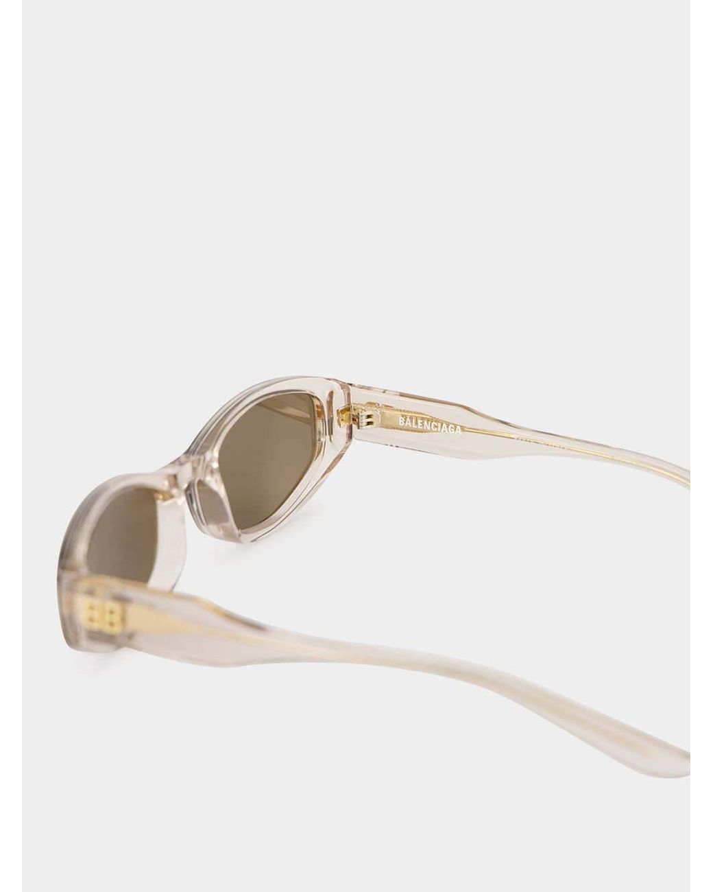 Balenciaga White Eyewear Nova Oval Sunglasses