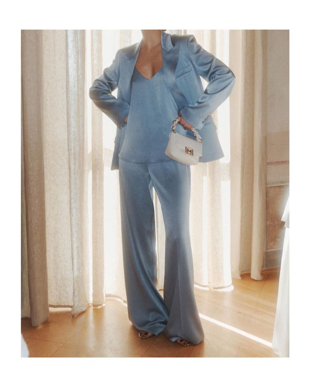Marella Blue Satin Trousers