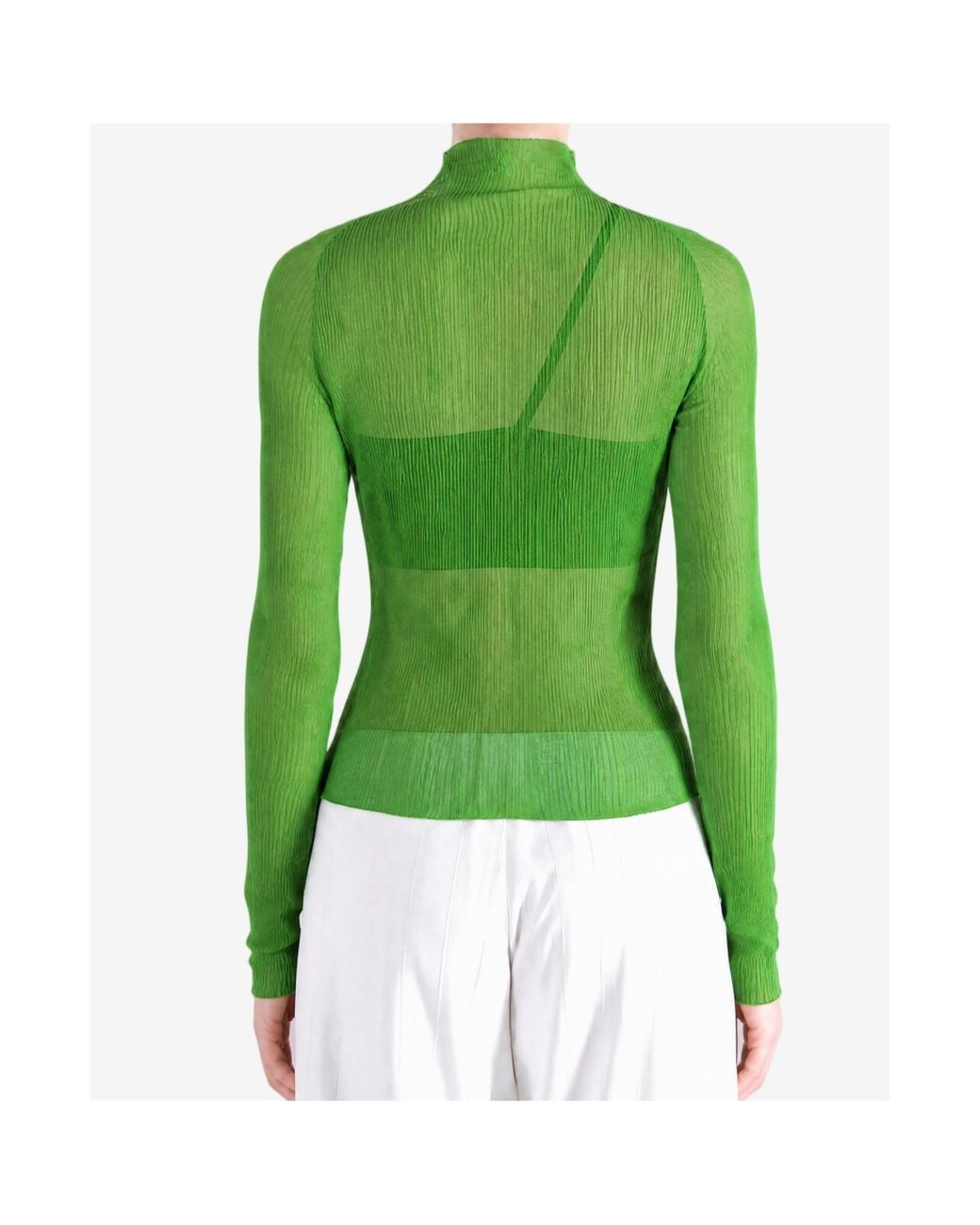 Issey Miyake Green Chiffon Sheer Twist 1 Shirt
