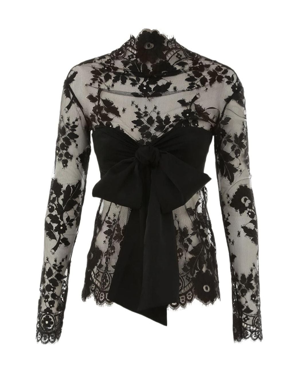 Zimmermann Black Illustration Lace Bow Bodice