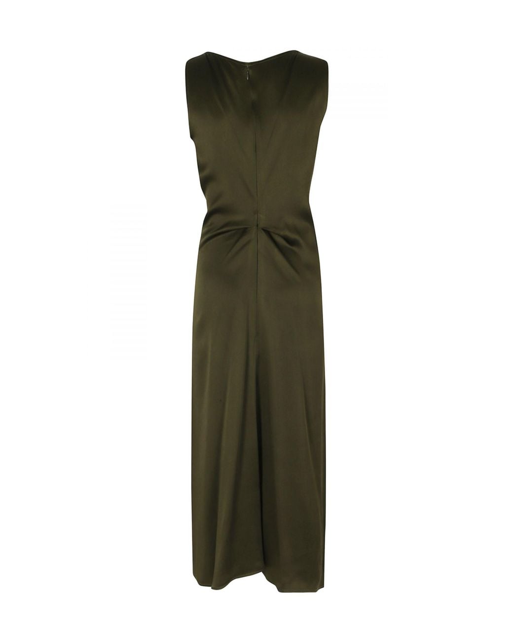 Victoria Beckham Green Ruffled Asymmetric Dress
