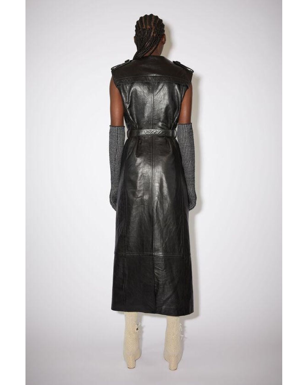 Acne Gray Sleeveless Double-Breasted Coat