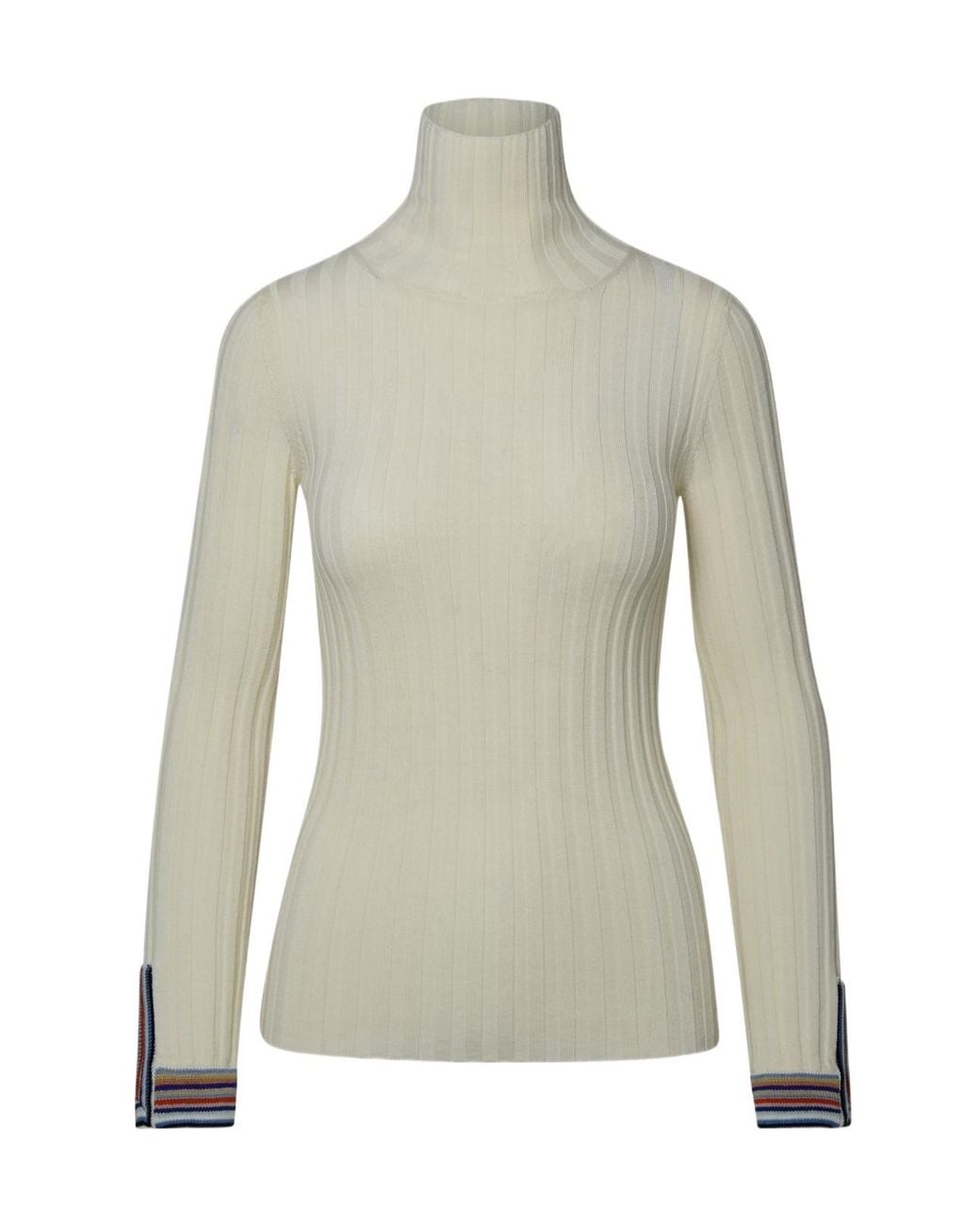 Etro Natural Polo Neck Ribbed Jumper
