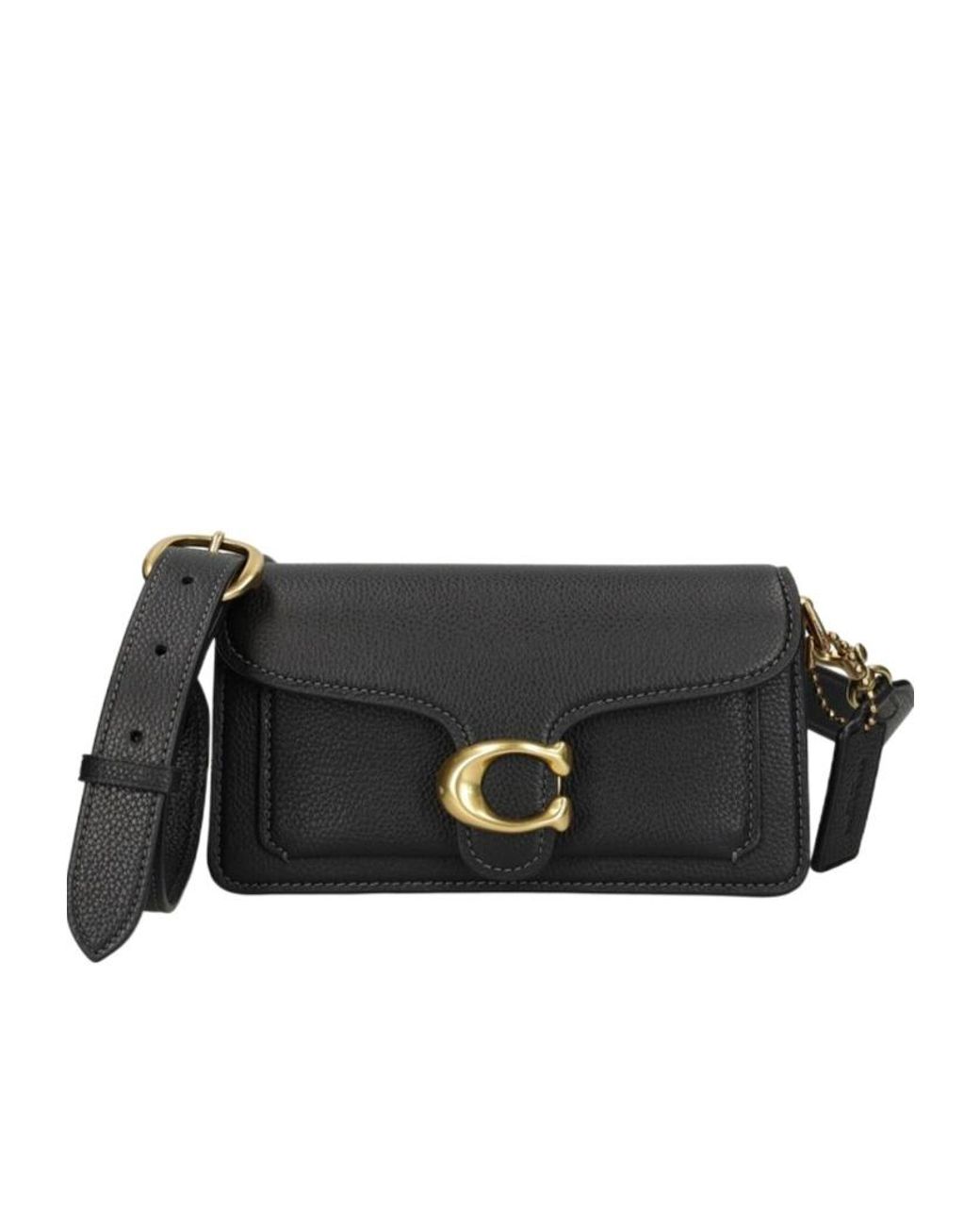 COACH Black Tabby 20 Logo Plaque Shoulder Bag