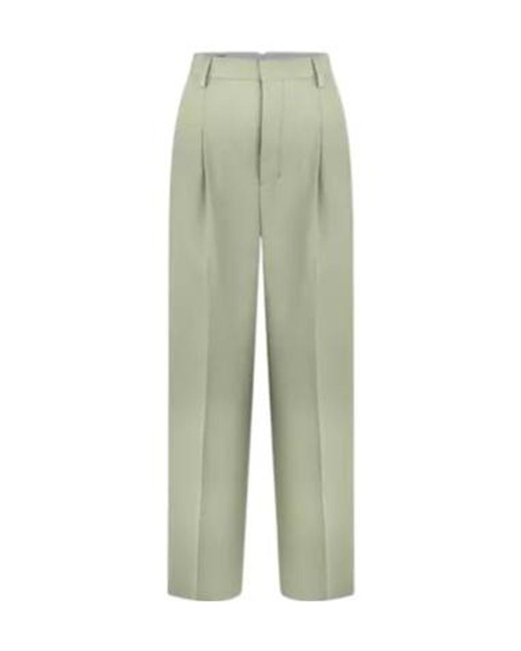 AMI Green High Waisted Large Tailored Trousers