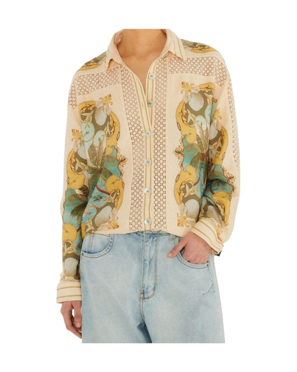 Farm Rio Natural Royal Sea Printed Shirt