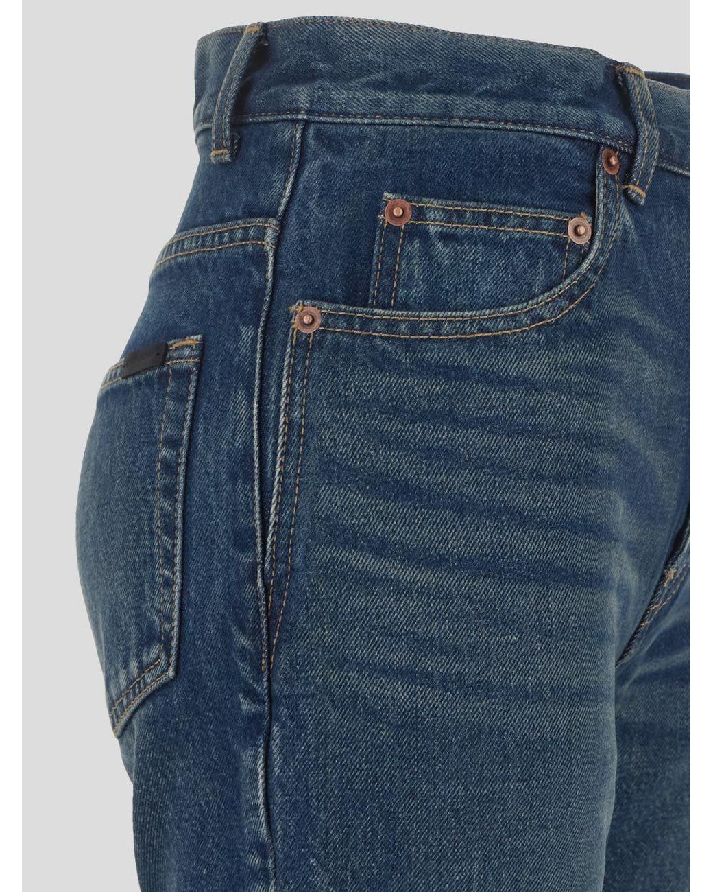 Saint Laurent Blue Cindy Mid-Rise Jeans
