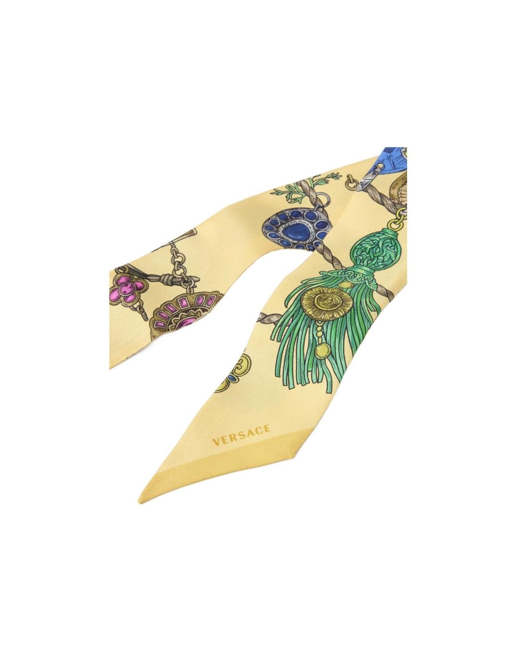 Versace Metallic Pattern-Printed Skinny Scarf