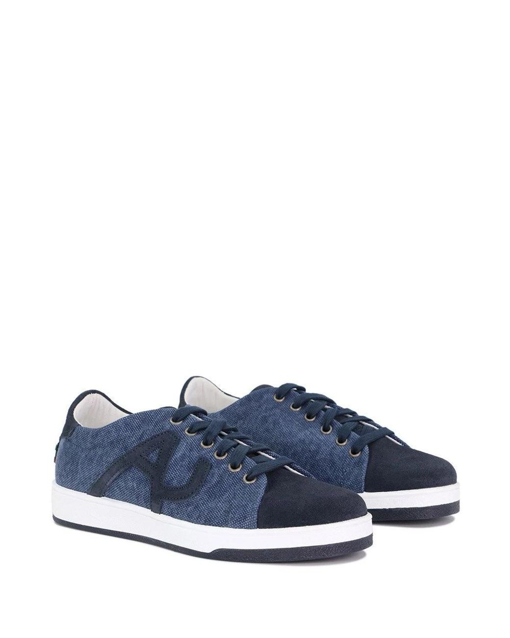 Armani Jeans Blue Logo Low-Top Leisure Sneakers for men