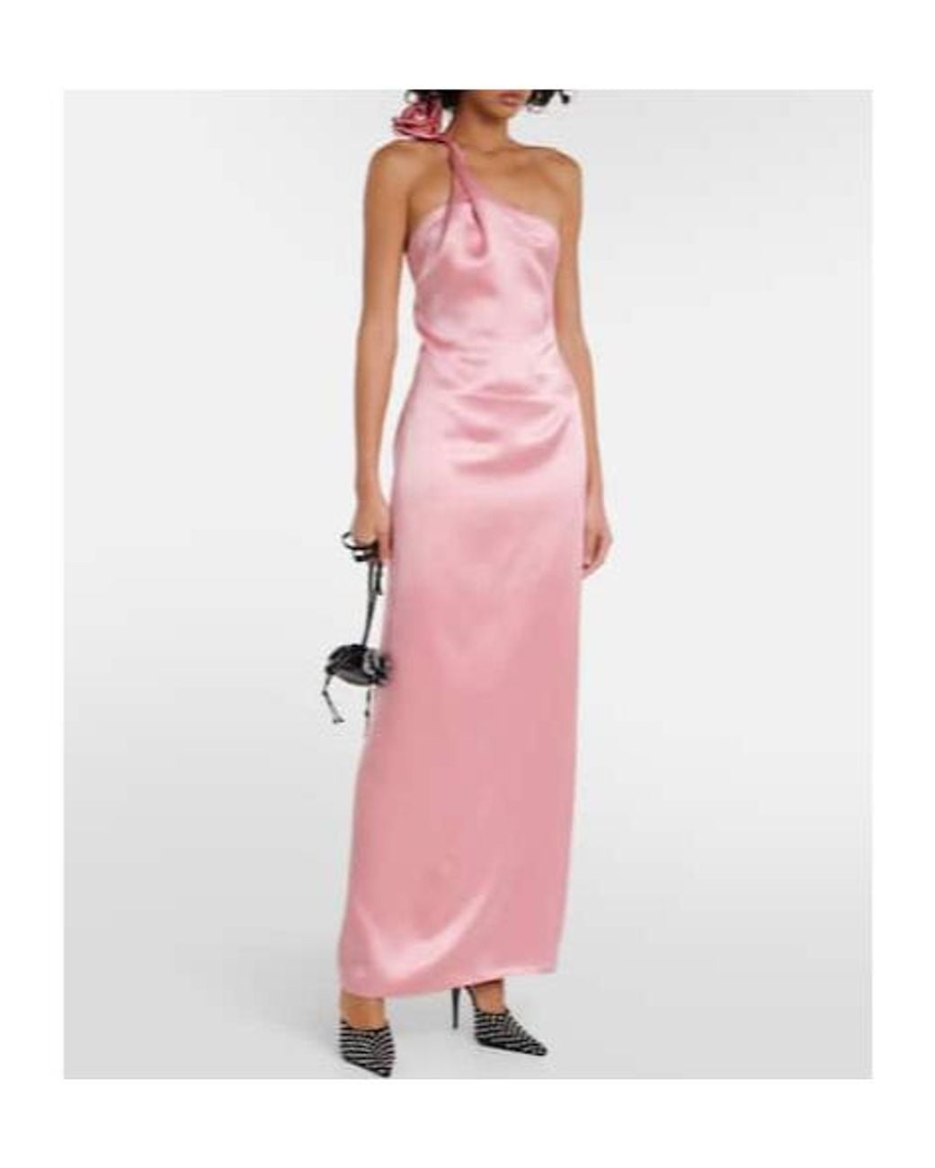 Magda Butrym Pink One-Shoulder Silk Maxi Dress