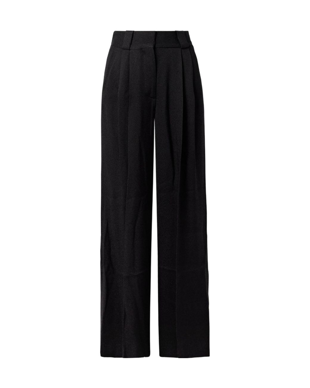 Blazé Milano Black Husi Pleated Crepe Straight-Leg Pants