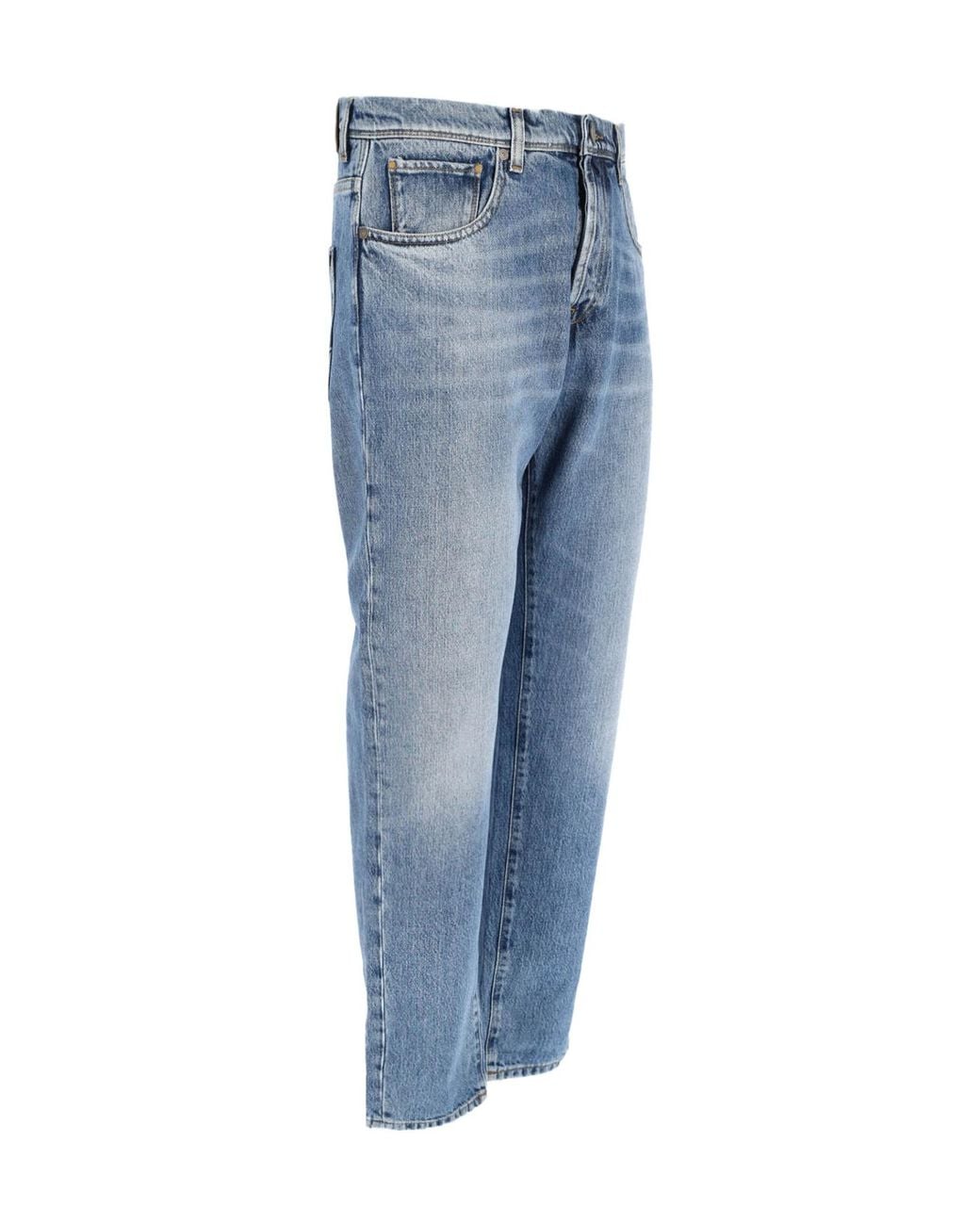 Incotex Blue Logo Patch Straight Leg Jeans for men