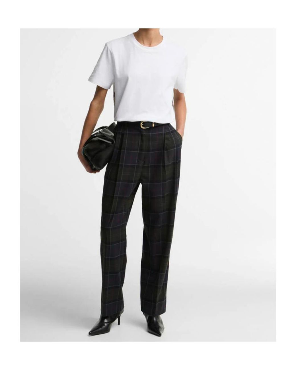 Barbour Black Checked Straight-Leg Trousers