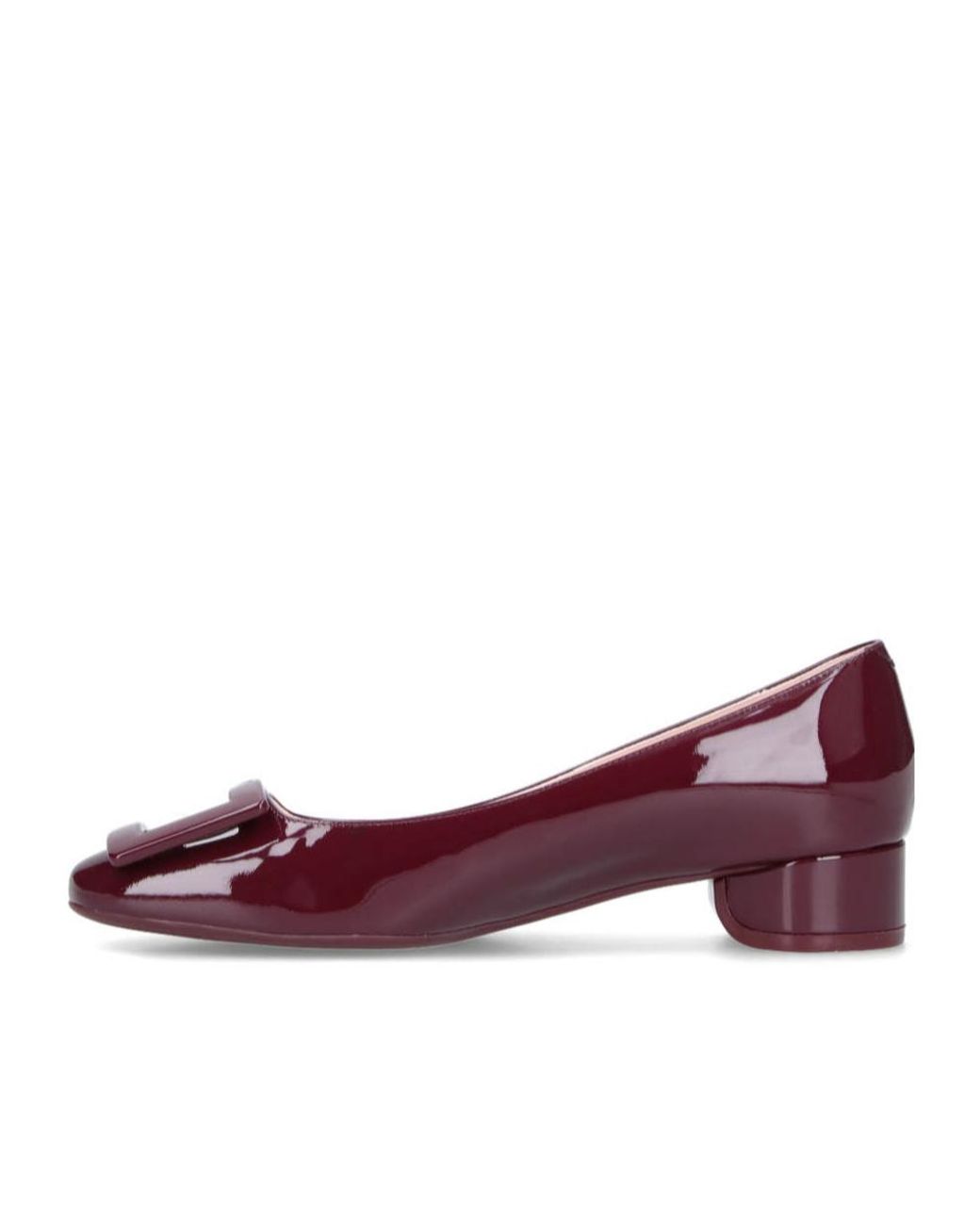 Roger Vivier Purple Buckle Block Heel Pumps