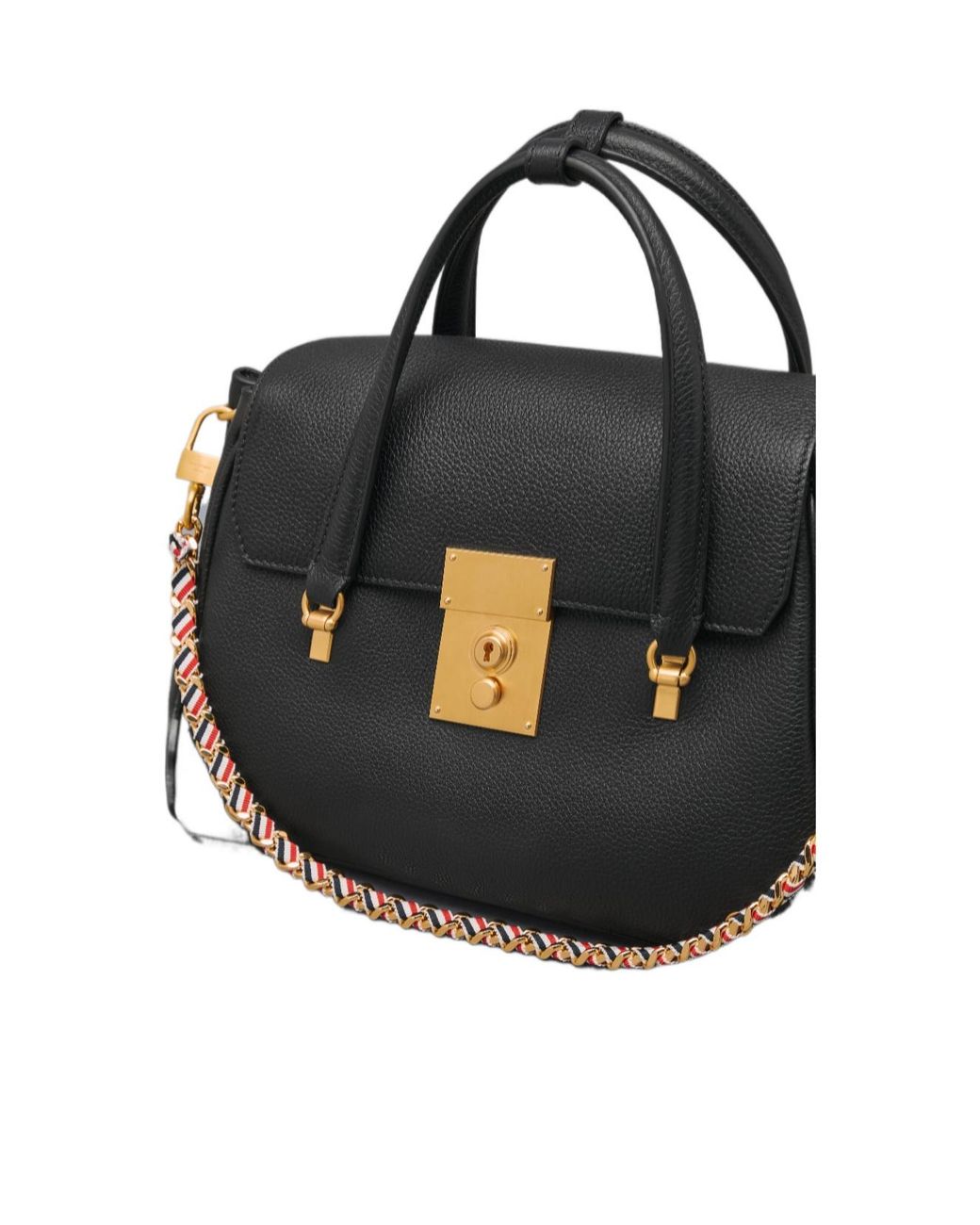 Thom Browne Black Small Bolton Top Handle Bag