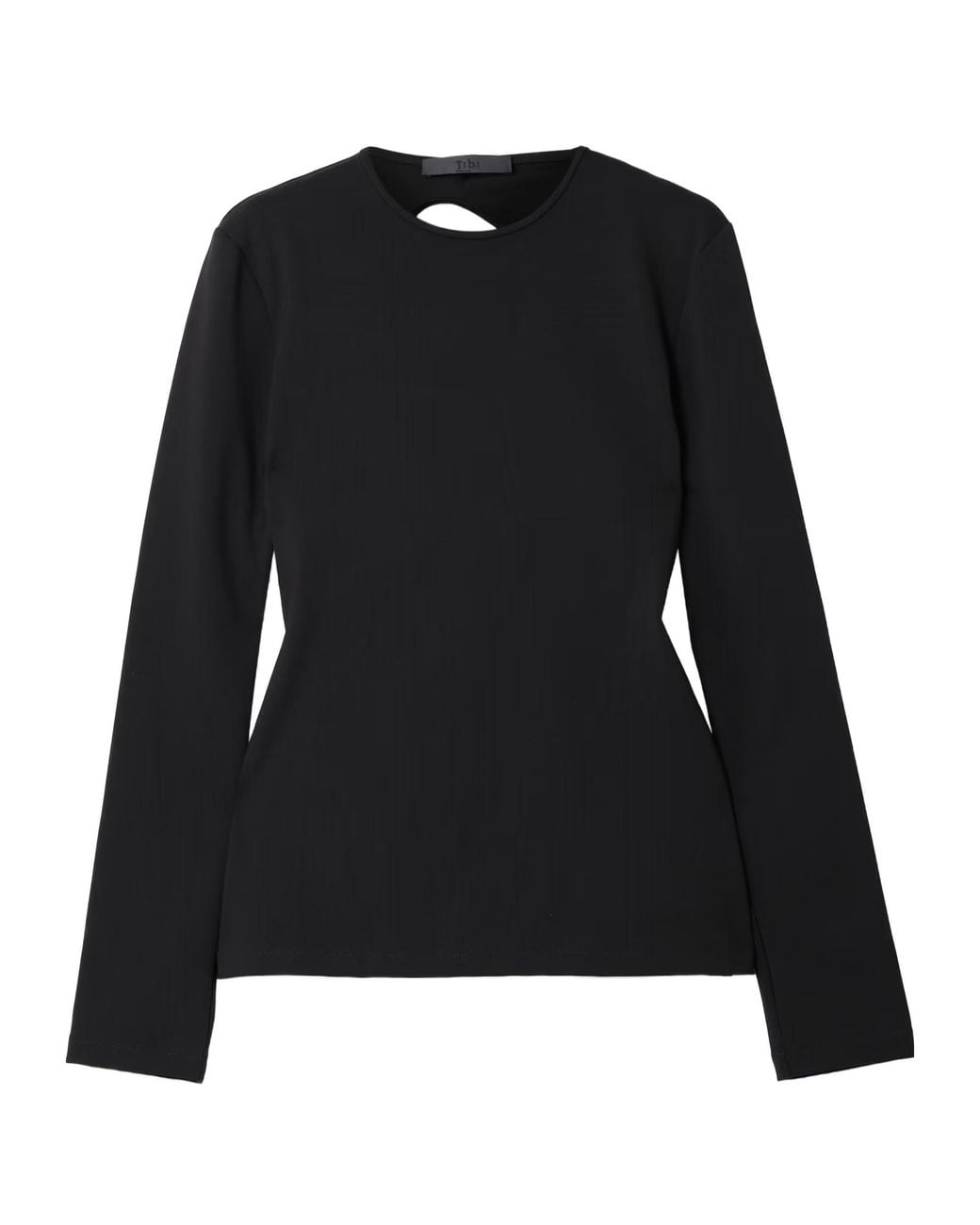Tibi Black Cutout Stretch-Jersey T-Shirt