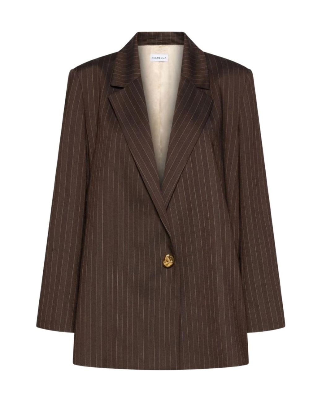 Marella Brown Pinstriped Blazer