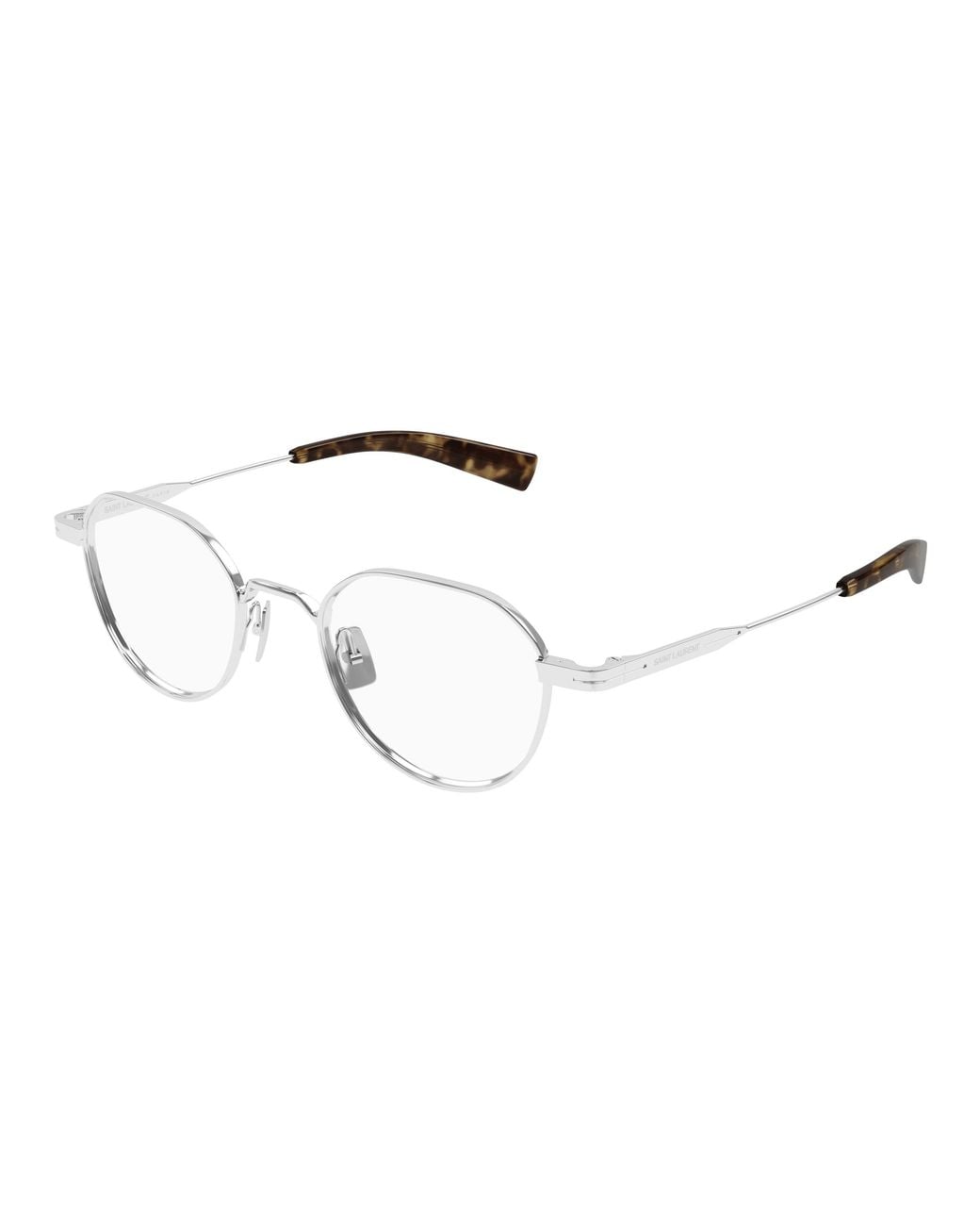 Saint Laurent Black Sl 730 002 Optical Frames Metal Transparent Round for men